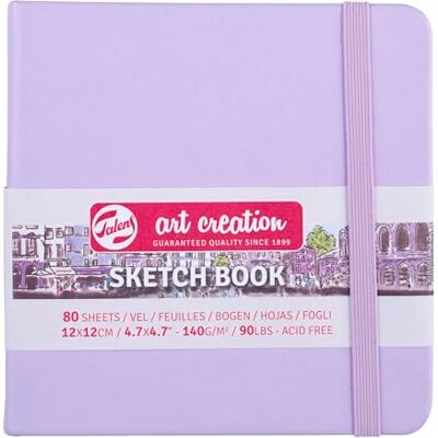 ART Sketchbook violeta pastel 12 x 12 cm 80 folhas 140 g sem ácido ideal para desenhar e escrever diários ART Sketchbook violeta pastel 12 x 12 cm 80 folhas 140 g sem ácido ideal para desenhar e escrever diários