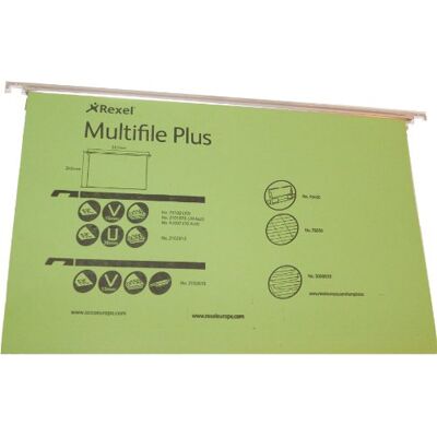 Rexel Multifile Plus, pasta pendente (15 mm, 20 unidades), cor verde Rexel Multifile Plus, pasta pendente (15 mm, 20 unidades), cor verde