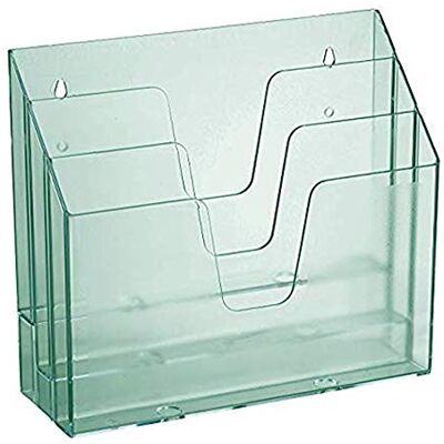 Acrimet Organizador horizontal com 3 compartimentos para mesa ou parede (plástico) (cor verde transparente) Acrimet Organizador horizontal com 3 compartimentos para mesa ou parede (plástico) (cor verde transparente)