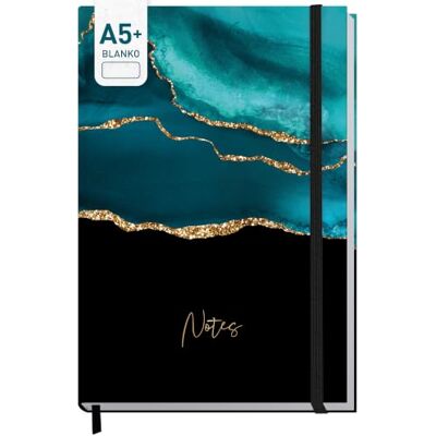 Häfft paper&you® Caderno A5 diário em branco "Shiny Teal" Caderno com 156 páginas em branco e elástico, papel de 100 g/m², para diários, notas e listas criativas Häfft paper&you® Caderno A5 diário em branco "Shiny Teal" Caderno com 156 páginas em branco e elástico, papel de 100 g/m², para diários, notas e listas criativas