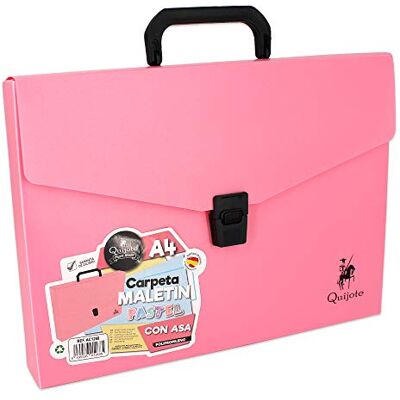 Starplast Pasta maLETIM de plástico bloco PAPER WORLD pasta de polipropileno, com alça e com fecho de clique, cores pastel, porta-todos, medidas 32 x 24 x 4 cm, uso escolar ou no escritório rosa Starplast Pasta maLETIM de plástico bloco PAPER WORLD pasta de polipropileno, com alça e com fecho de clique, cores pastel, porta-todos, medidas 32 x 24 x 4 cm, uso escolar ou no escritório rosa