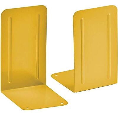 Acrimet Suporte de livros de metal premium resistente (cor amarela) (embalagem de 1 par) Acrimet Suporte de livros de metal premium resistente (cor amarela) (embalagem de 1 par)
