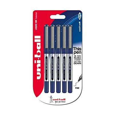 Uni-Ball UB-150 Eye Micro conjunto de 5 canetas, 0,5 mm, cor azul Uni-Ball UB-150 Eye Micro conjunto de 5 canetas, 0,5 mm, cor azul