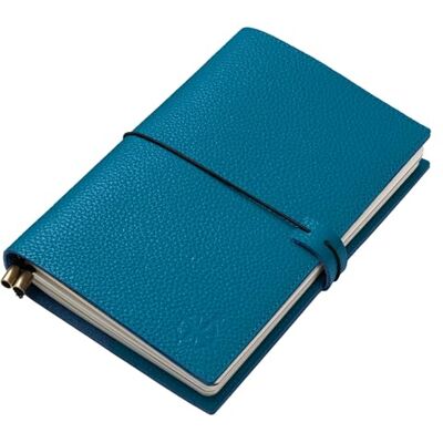 WANDERINGS Caderno de viagem A5 com bolsos, cor azul, diário de couro genuíno, 6 x 8,5" / 15 x 22 cm, diário de viagem recarregável para CapXLKNBCtodas as aventuras, inserções branco de 120 GSM WANDERINGS Caderno de viagem A5 com bolsos, cor azul, diário de couro genuíno, 6 x 8,5" / 15 x 22 cm, diário de viagem recarregável para CapXLKNBCtodas as aventuras, inserções branco de 120 GSM
