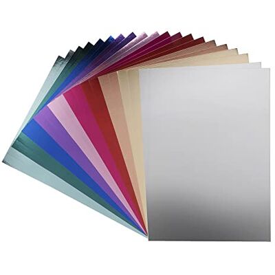 Ideen mit Herz Papelão para espelho, papel metálico, DIN A4, 300 g/m², 2 x 10 cores diferentes, 20 folhas Ideen mit Herz Papelão para espelho, papel metálico, DIN A4, 300 g/m², 2 x 10 cores diferentes, 20 folhas