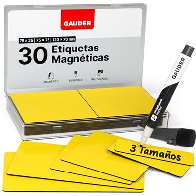 GAUDER Etiquetas magnéticas reutilizáveis, Kanban (30 unidades, 3 tamanhos) GAUDER Etiquetas magnéticas reutilizáveis, Kanban (30 unidades, 3 tamanhos)