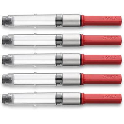 Lamy Conversor Z28 em vermelho (5 peças) para canetas-tinteiro abc, safari, joy, AL-star, Lx, nexx para usar com garrafas de tinta substituto para cartuchos de tinta Lamy Conversor Z28 em vermelho (5 peças) para canetas-tinteiro abc, safari, joy, AL-star, Lx, nexx para usar com garrafas de tinta substituto para cartuchos de tinta
