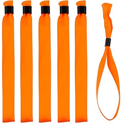 IBOO 100 pulseiras de tecido laranja fita de cetim pulseiras descartáveis de identificação e segurança para eventos, festas, fecho de plástico unidirecional IBOO 100 pulseiras de tecido laranja fita de cetim pulseiras descartáveis de identificação e segurança para eventos, festas, fecho de plástico unidirecional