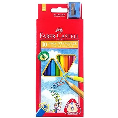 Faber-Castell Modelo 116510 - Lápis de cor Triângulo Jumbo, caixa de papelão com 10 unidades Faber-Castell Modelo 116510 - Lápis de cor Triângulo Jumbo, caixa de papelão com 10 unidades