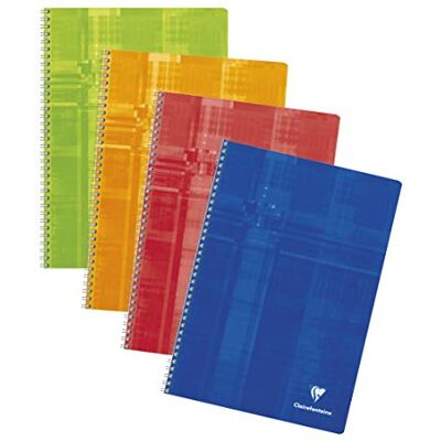 Clairefontaine - 1 Caderno espiral A4 (21 x 29,7 cm) 100 páginas quadrados grandes papel branco 90 g/m2 capa de cartão Cor: Aleatório Clairefontaine - 1 Caderno espiral A4 (21 x 29,7 cm) 100 páginas quadrados grandes papel branco 90 g/m2 capa de cartão Cor: Aleatório