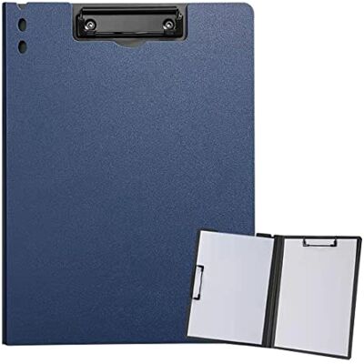 ZMREN Porta-papéis de plástico A4 com clipe duplo, prancheta padrão tamanho carta A4, adequado para trabalhadores de escritório, estudantes, professores (31,5 x 22,5 cm), cor azul escuro ZMREN Porta-papéis de plástico A4 com clipe duplo, prancheta padrão tamanho carta A4, adequado para trabalhadores de escritório, estudantes, professores (31,5 x 22,5 cm), cor azul escuro