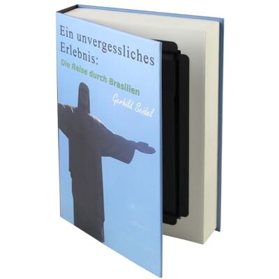 HMF Caixa de livro, caixa de fluxo com camuflagem de livro com páginas de papel 23 x 15 x 4 cm HMF Caixa de livro, caixa de fluxo com camuflagem de livro com páginas de papel 23 x 15 x 4 cm