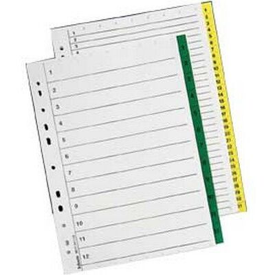 Esselte Índices numéricos de papel Mylar, tamanho A4, tipo 1-31, amarelo, Esselte Índices numéricos de papel Mylar, tamanho A4, tipo 1-31, amarelo,