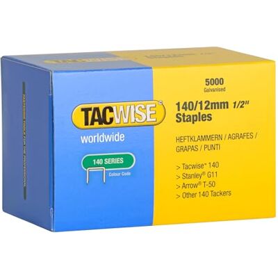 TACWISE grampos profissionais galvanizados 140/12 mm, embalagem de 5000 TACWISE grampos profissionais galvanizados 140/12 mm, embalagem de 5000