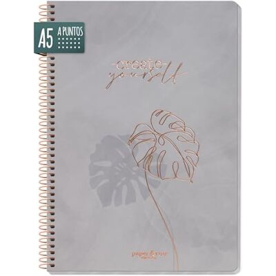 Häfft paper&you® Caderno de pontos A5 com espiral "Create yourself Häfft paper&you® Caderno de pontos A5 com espiral "Create yourself