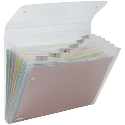 Rexel 2102033 Pasta fole ICE 6 compartimentos DIN A4, cor transparente, 120 folhas Rexel 2102033 Pasta fole ICE 6 compartimentos DIN A4, cor transparente, 120 folhas