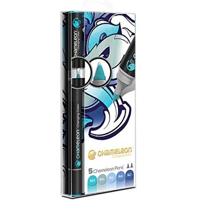 Chameleon Chamaleon 5 Conjunto de canetas em tons de azul (conjunto de 5 canetas) Chameleon Chamaleon 5 Conjunto de canetas em tons de azul (conjunto de 5 canetas)