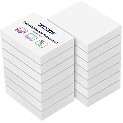 ZCZN Notas adesivas pequenas, 14 blocos de posits de cores e 51 x 38 mm, Post It Bastel 100 folhas por bloco, adequadas para memorandos, notícias, evocações, cor branca ZCZN Notas adesivas pequenas, 14 blocos de posits de cores e 51 x 38 mm, Post It Bastel 100 folhas por bloco, adequadas para memorandos, notícias, evocações, cor branca