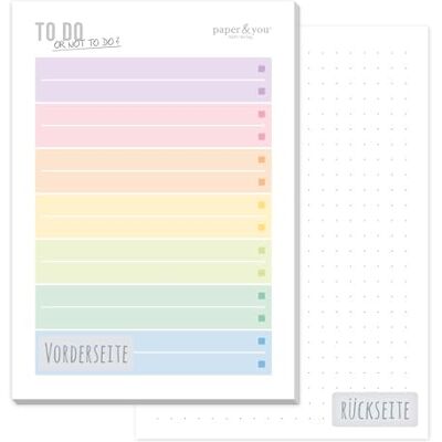 Häfft Bloco de notas paper&you® A6 com listas de tarefas para iniciar o "Rainbow Häfft Bloco de notas paper&you® A6 com listas de tarefas para iniciar o "Rainbow