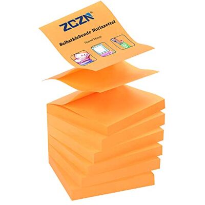 ZCZN Notas adesivas Z-Notes Posits de cores, 6 blocos x 80 folhas 76 x 76 Bloco de notas para livros total 480 folhas para escola escritório casa, cor laranja néon ZCZN Notas adesivas Z-Notes Posits de cores, 6 blocos x 80 folhas 76 x 76 Bloco de notas para livros total 480 folhas para escola escritório casa, cor laranja néon