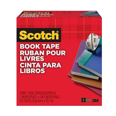 Scotch Fita de reparação de livros, 1 rolo de 50,8 mm x 13,7 m Scotch Fita de reparação de livros, 1 rolo de 50,8 mm x 13,7 m