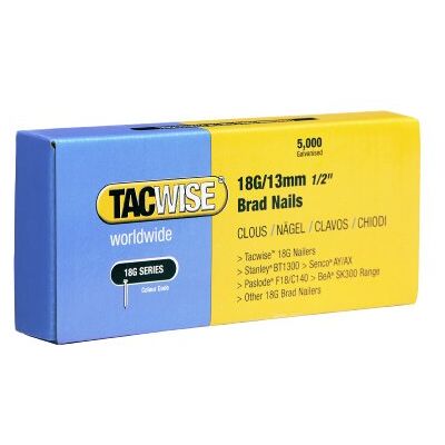 TACWISE Pregos Brad 18G/13 mm, caixa de 5000 unidades TACWISE Pregos Brad 18G/13 mm, caixa de 5000 unidades