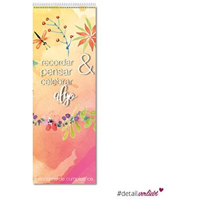 #detailverliebt Detailverliebt. Calendário colorido de aniversário com espiral, calendário para aniversário Birthday, aniversário com sinal (Espanhol) #detailverliebt Detailverliebt. Calendário colorido de aniversário com espiral, calendário para aniversário Birthday, aniversário com sinal (Espanhol)
