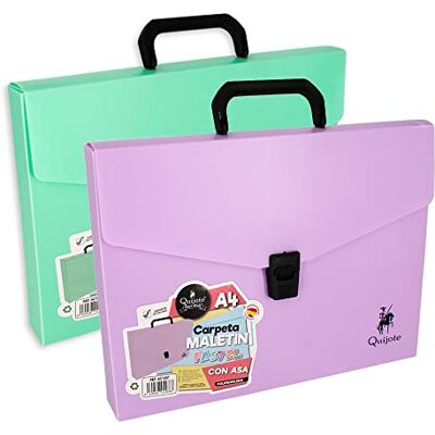 Starplast Pasta maLETIM de plástico bloco PAPER WORLD pasta de polipropileno, com alça e com fecho de clique, cores pastel, porta-todos, medidas 32 x 24 x 4 cm, uso escolar ou no escritório pacote de 2 Starplast Pasta maLETIM de plástico bloco PAPER WORLD pasta de polipropileno, com alça e com fecho de clique, cores pastel, porta-todos, medidas 32 x 24 x 4 cm, uso escolar ou no escritório pacote de 2