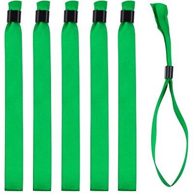 IBOO Conjunto de pulseira em tecido/fita de cetim, com fechos de plástico 10 cores disponíveis (verde, 100) IBOO Conjunto de pulseira em tecido/fita de cetim, com fechos de plástico 10 cores disponíveis (verde, 100)