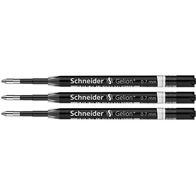 SCHNEIDER Lote de 3 peças de tinta de gel gel gel de 0,7 mm, cor preta SCHNEIDER Lote de 3 peças de tinta de gel gel gel de 0,7 mm, cor preta