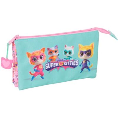 safta SUPERKITTIES porta-todos tripla, estojo infantil, estojo infantil, ideal para crianças na idade escolar, confortável e versátil, qualidade e resistência, 22 x 3 x 12 cm safta SUPERKITTIES porta-todos tripla, estojo infantil, estojo infantil, ideal para crianças na idade escolar, confortável e versátil, qualidade e resistência, 22 x 3 x 12 cm