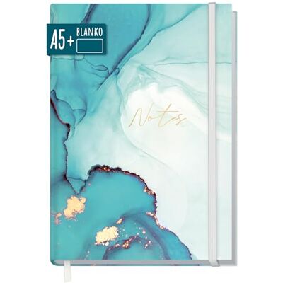 Häfft paper&you® Caderno A5 diário em branco "esmeralda dourada Häfft paper&you® Caderno A5 diário em branco "esmeralda dourada