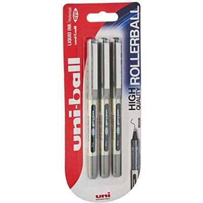 Uni-Ball Canetas Eye Fine, tinta Uni Super Ink preta, ponta de 0,7 mm. Pacote de 3 unidades Uni-Ball Canetas Eye Fine, tinta Uni Super Ink preta, ponta de 0,7 mm. Pacote de 3 unidades