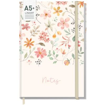 Häfft ==paper&you caderno de notas A5 com linhas e banda elástica "Wild Blossoms" de 156 páginas, 78 folhas como diário, agenda sustentável e respeita o clima Cuaderno de 156 páginas rayadas con goma elástica, papel de 100 g/m² – para llevar un diario o Häfft ==paper&you caderno de notas A5 com linhas e banda elástica "Wild Blossoms" de 156 páginas, 78 folhas como diário, agenda sustentável e respeita o clima Cuaderno de 156 páginas rayadas con goma elástica, papel de 100 g/m² – para llevar un diario o