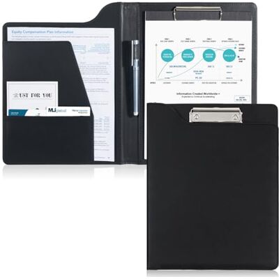 ProCase Porta-papéis porta-fólio, prancheta de couro A4 porta-papéis de Pasta profissional de negócios, organizador de currículo para entrevistas, escritório, reuniões e conferências ProCase Porta-papéis porta-fólio, prancheta de couro A4 porta-papéis de Pasta profissional de negócios, organizador de currículo para entrevistas, escritório, reuniões e conferências