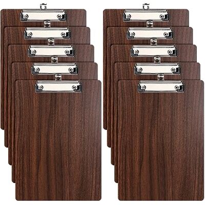 DONGLI 10 peças A4 suporte de papel em madeira com pinça, placa de escrita Placa de clipe com orifício para pendurar para escritório, negócios, restaurante DONGLI 10 peças A4 suporte de papel em madeira com pinça, placa de escrita Placa de clipe com orifício para pendurar para escritório, negócios, restaurante
