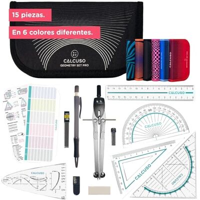 CALCUSO - GEOMETRY SET PRO - 13 peças - Conjunto geométrico CALCUSO - GEOMETRY SET PRO - 13 peças - Conjunto geométrico