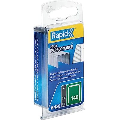 Rapid 648 grampos planos n.140/14, aço galvanizado, para cartão e plástico Rapid 648 grampos planos n.140/14, aço galvanizado, para cartão e plástico