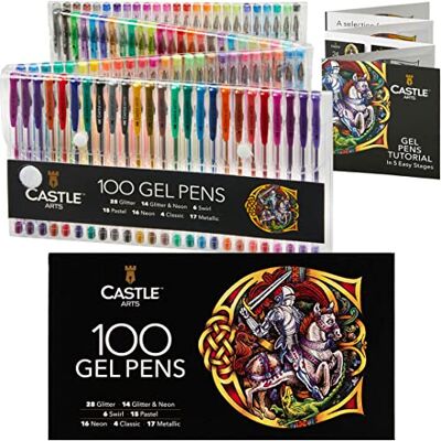 ART Estojo 100 Canetas de Gel para Colorir Caixa Premium Desenhos, Álbuns de Recortes, Diários Efeitos Incríveis: Espiral, Brilho, Néon, Pastel, Metálico, Ponta Fina ART Estojo 100 Canetas de Gel para Colorir Caixa Premium Desenhos, Álbuns de Recortes, Diários Efeitos Incríveis: Espiral, Brilho, Néon, Pastel, Metálico, Ponta Fina