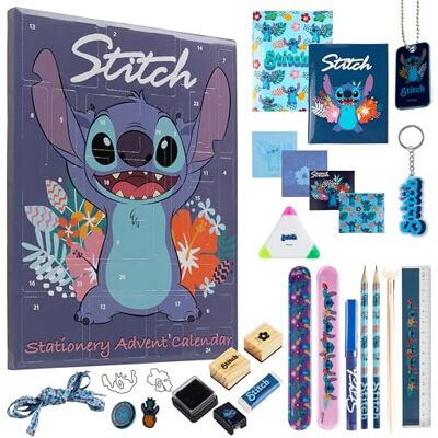 Disney Stitch Calendário de Advento 2025 Calendário Contagem Regressiva para Natal 24 Surpresas Papelaria e Acessórios Colar Chaveiro Caneta Meias (Papelaria de Ponto Azul) Disney Stitch Calendário de Advento 2025 Calendário Contagem Regressiva para Natal 24 Surpresas Papelaria e Acessórios Colar Chaveiro Caneta Meias (Papelaria de Ponto Azul)
