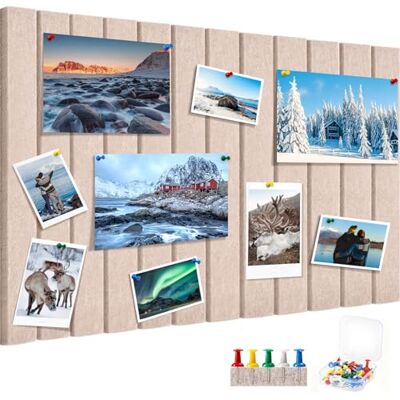 GOLXUWO Placa de Cortiça feltro autocolante 60 x 40 cm 0,9 cm de espessura dobrável com 34 pancadas, quadro de anúncios para fotos, notas e decoração de casa e escritório (Kaki) GOLXUWO Placa de Cortiça feltro autocolante 60 x 40 cm 0,9 cm de espessura dobrável com 34 pancadas, quadro de anúncios para fotos, notas e decoração de casa e escritório (Kaki)