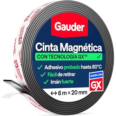 GAUDER Fita magnética auto-adesiva, faixa magnética flexível recortável para trabalhos manuais, organização e decoração (6 m x 20 mm) Íman em tira GAUDER Fita magnética auto-adesiva, faixa magnética flexível recortável para trabalhos manuais, organização e decoração (6 m x 20 mm) Íman em tira