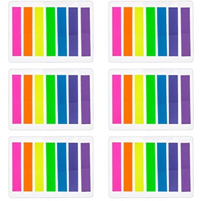 Outus 840 Peças Índices pequenas notas adesivas etiquetas graváveis marcador de página tiras de destaque de texto, 8 x 45 mm, 6 Sets, 7 cores Outus 840 Peças Índices pequenas notas adesivas etiquetas graváveis marcador de página tiras de destaque de texto, 8 x 45 mm, 6 Sets, 7 cores