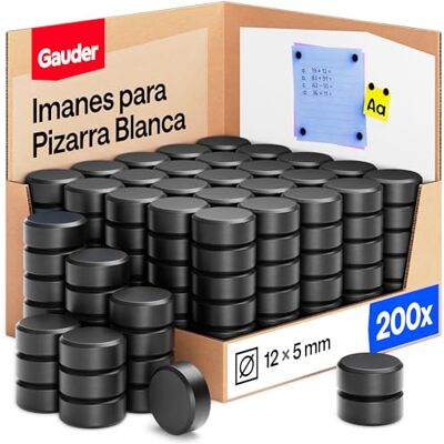 GAUDER Ímanes para ardósia branca, frigorífico e escritório (200 unidades 12 x 5 mm) GAUDER Ímanes para ardósia branca, frigorífico e escritório (200 unidades 12 x 5 mm)