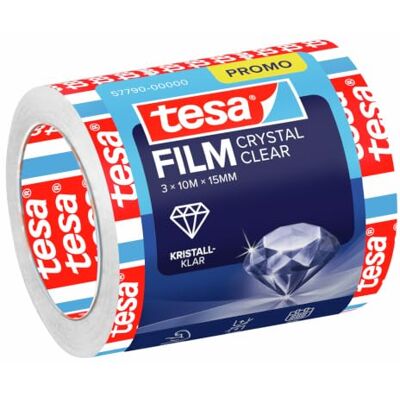 tesa film Cristal Clear, Fita Adesiva Ultra Transparente, Alta Adesão, Alta Resistência a Roturas, 3 Rolos 10 m x 15 mm, Transparente Cinta adhesiva transparente Gran adherencia Resistente al desgarro y al envejecimiento tesa film Cristal Clear, Fita Adesiva Ultra Transparente, Alta Adesão, Alta Resistência a Roturas, 3 Rolos 10 m x 15 mm, Transparente Cinta adhesiva transparente Gran adherencia Resistente al desgarro y al envejecimiento