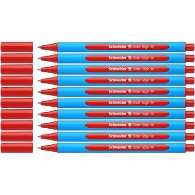 SCHNEIDER Slider Edge Caneta retrátil (tubo M, 10 unidades), cor vermelho SCHNEIDER Slider Edge Caneta retrátil (tubo M, 10 unidades), cor vermelho