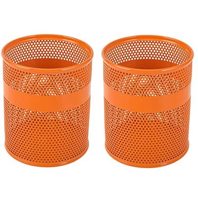 EasyPAG Embalagem de 2 metal organizador secretária porta-lápis organizador de lápis de armazenamento escritório, laranja EasyPAG Embalagem de 2 metal organizador secretária porta-lápis organizador de lápis de armazenamento escritório, laranja