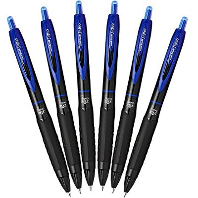 Uni-Ball 307 caneta de gel retrátil para tinta, ponto médio 0,7 mm, embalagem de 6 azul Uni-Ball 307 caneta de gel retrátil para tinta, ponto médio 0,7 mm, embalagem de 6 azul