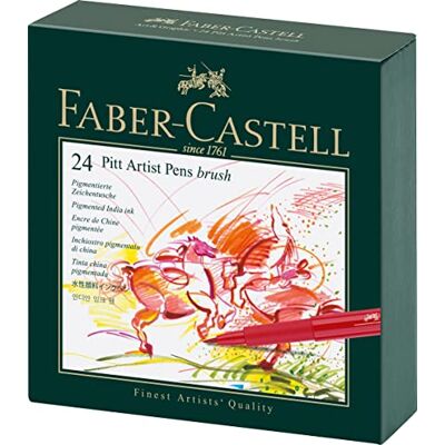 Faber-Castell Estojo estúdio com 24 marcadores PITT® ponta do pincel, multicolorido Faber-Castell Estojo estúdio com 24 marcadores PITT® ponta do pincel, multicolorido