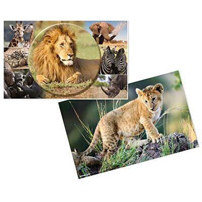 HERMA Protetor de secretária Animais, Animais africanos, 55 x 35 cm, base antiderrapante, estampada em ambos os lados, lavável, de cartão resistente HERMA Protetor de secretária Animais, Animais africanos, 55 x 35 cm, base antiderrapante, estampada em ambos os lados, lavável, de cartão resistente
